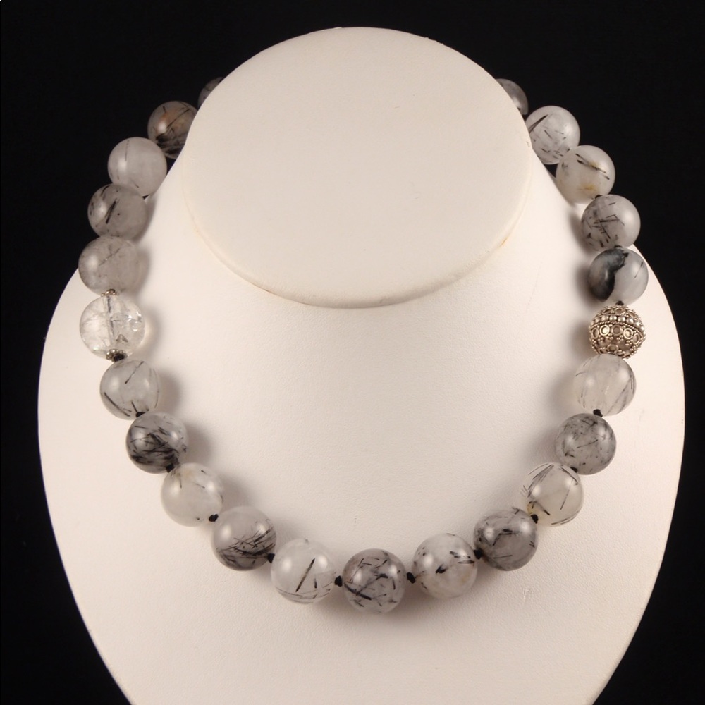 Tourmalinated Quartz 18” choker.
